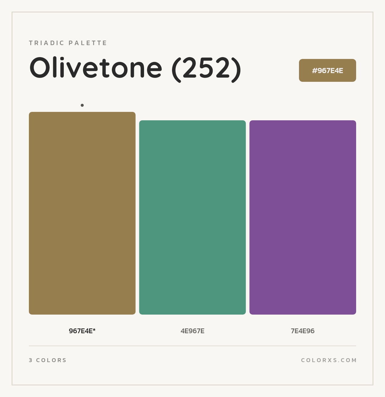 Olivetone (252) - Triadic Color Palette