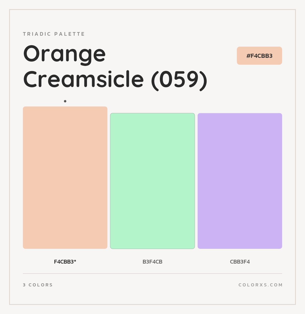Orange Creamsicle (059) - Triadic Color Palette