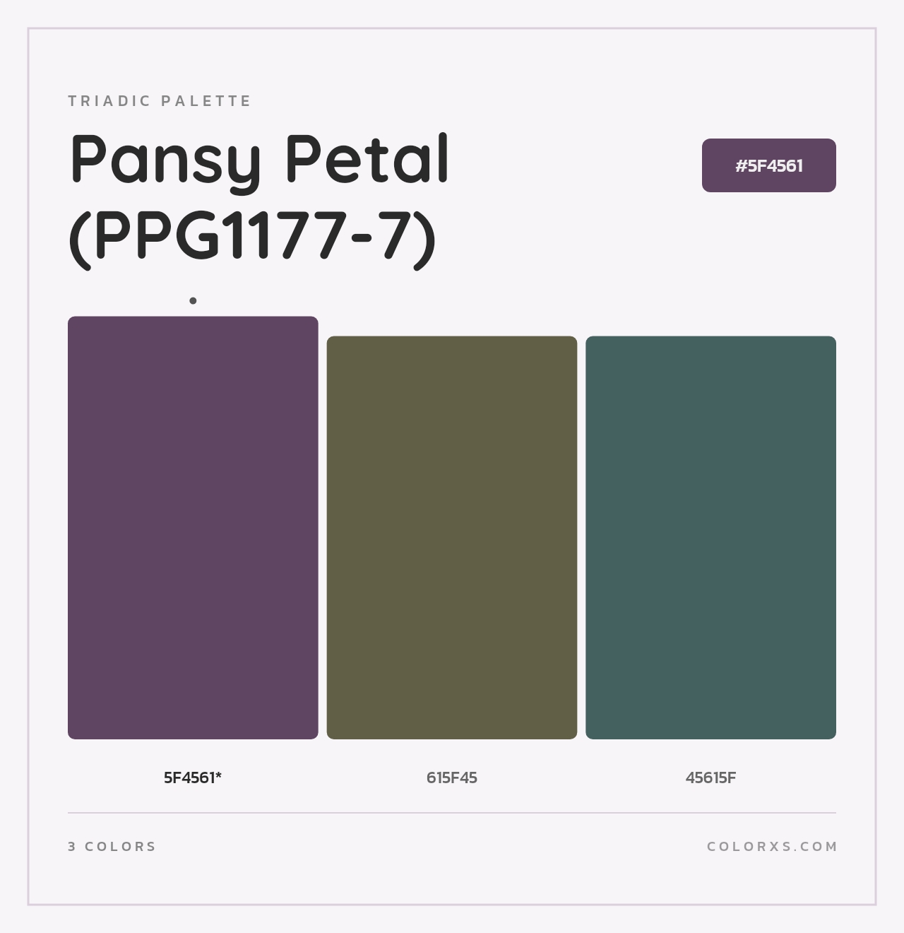 Pansy Petal (PPG1177-7) - Triadic Color Palette