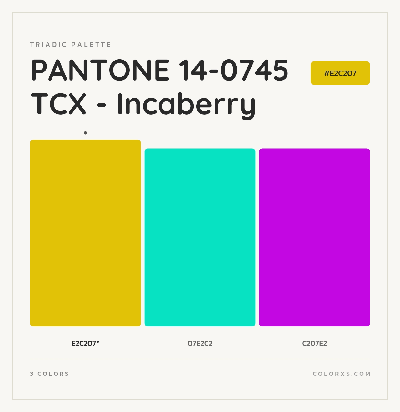 PANTONE 14-0745 TCX - Incaberry - Triadic Color Palette