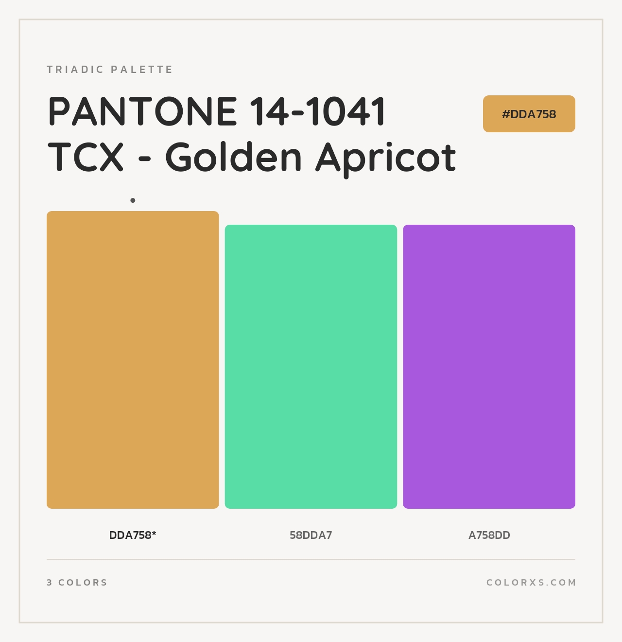 PANTONE 14-1041 TCX - Golden Apricot - Triadic Color Palette