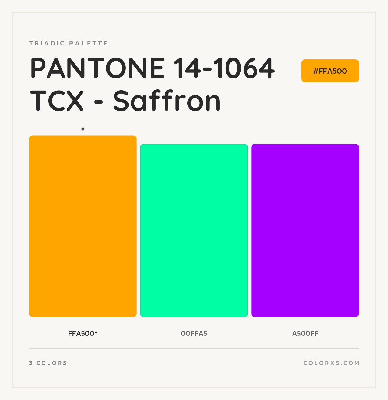 PANTONE 14-1064 TCX - Saffron - Triadic Color Palette
