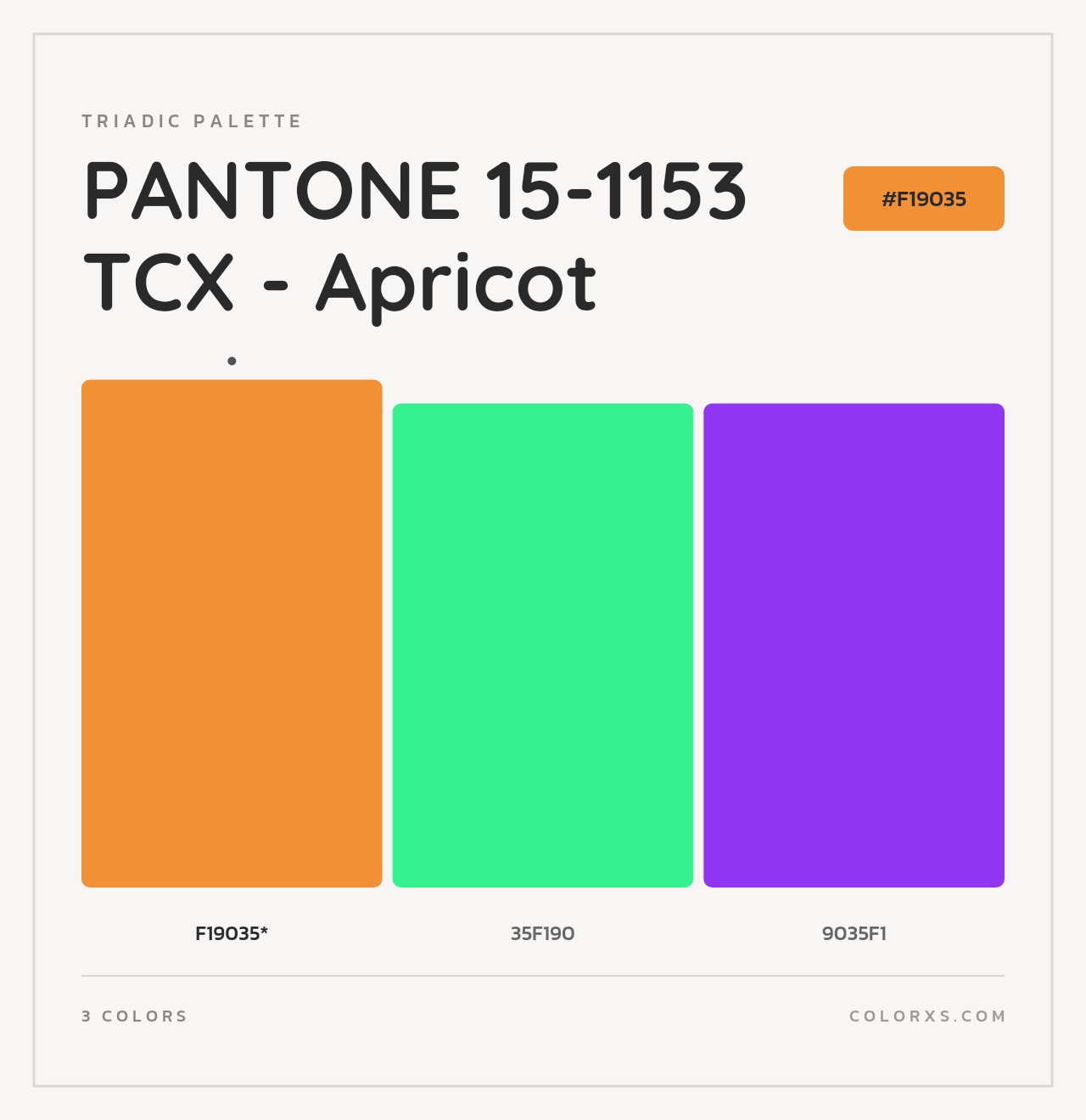 PANTONE 15-1153 TCX - Apricot - Triadic Color Palette