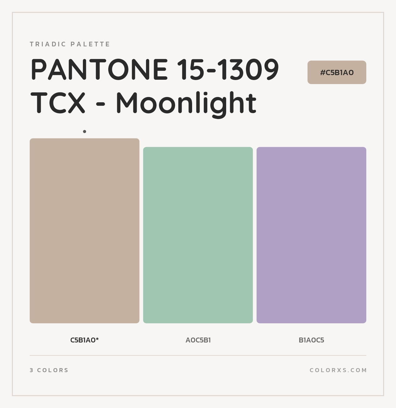 PANTONE 15-1309 TCX - Moonlight - Triadic Color Palette