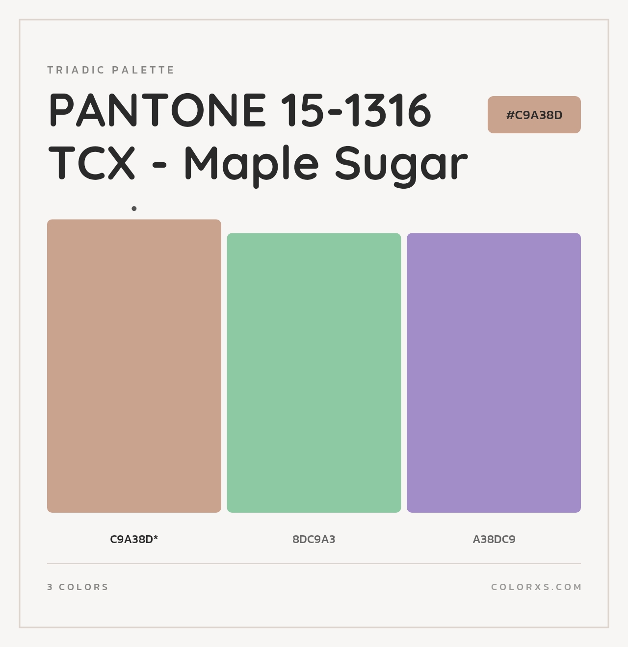 PANTONE 15-1316 TCX - Maple Sugar - Triadic Color Palette