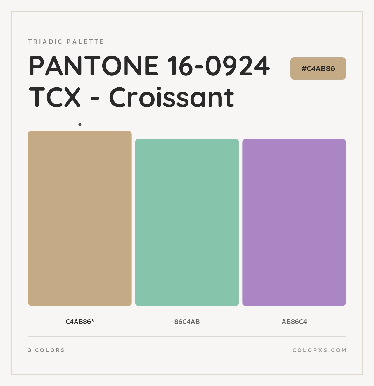 PANTONE 16-0924 TCX - Croissant - Triadic Color Palette