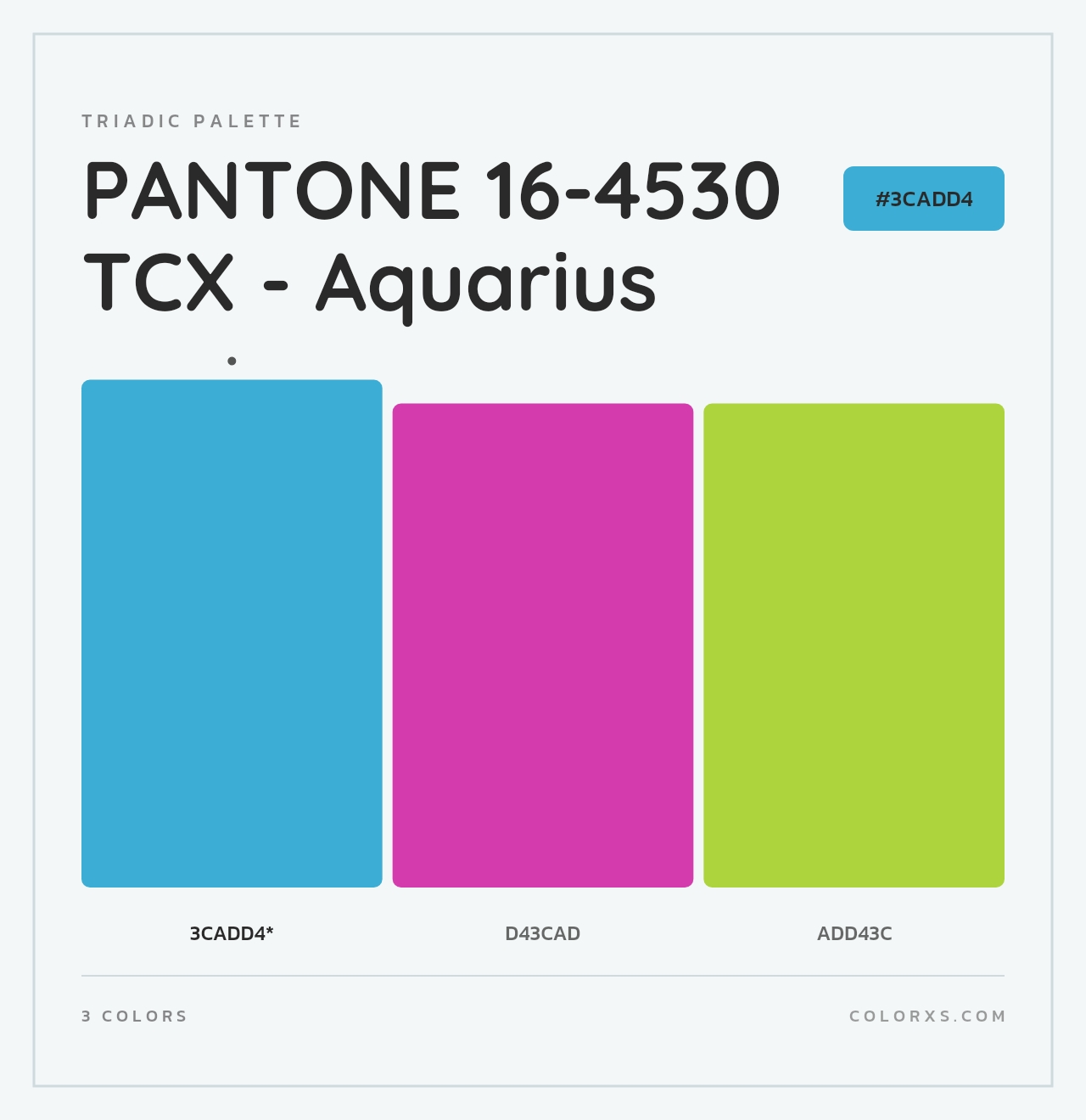 PANTONE 16-4530 TCX - Aquarius - Triadic Color Palette