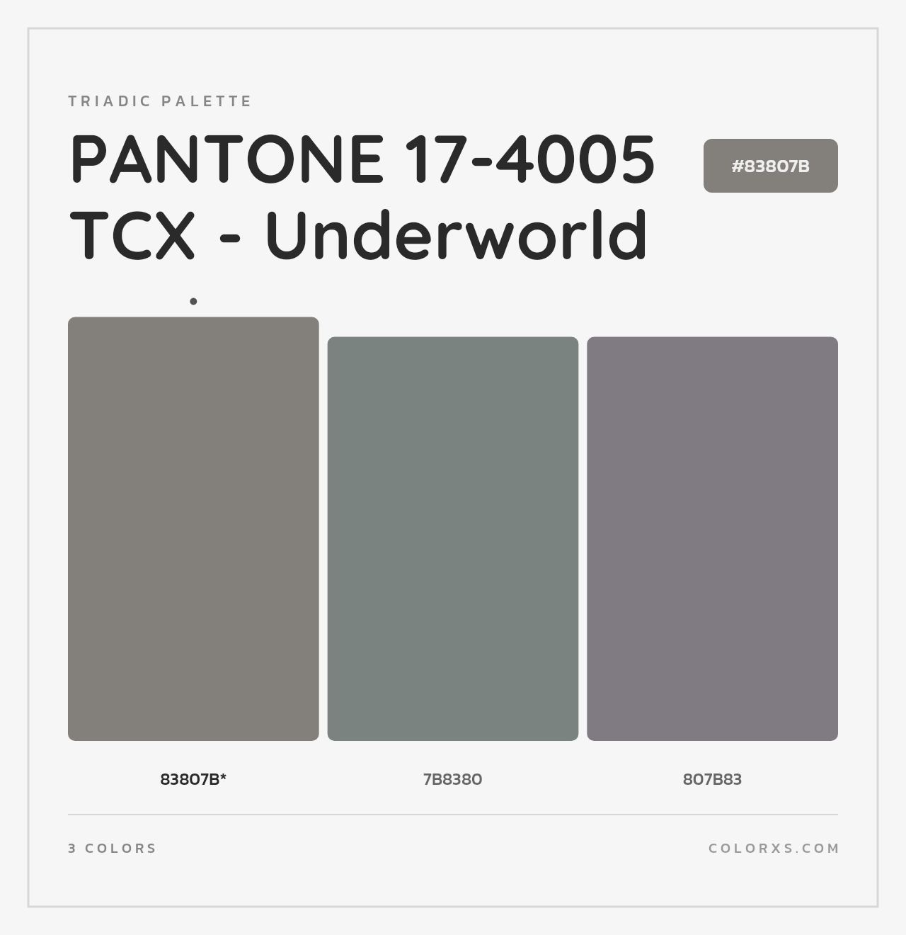 PANTONE 17-4005 TCX - Underworld - Triadic Color Palette