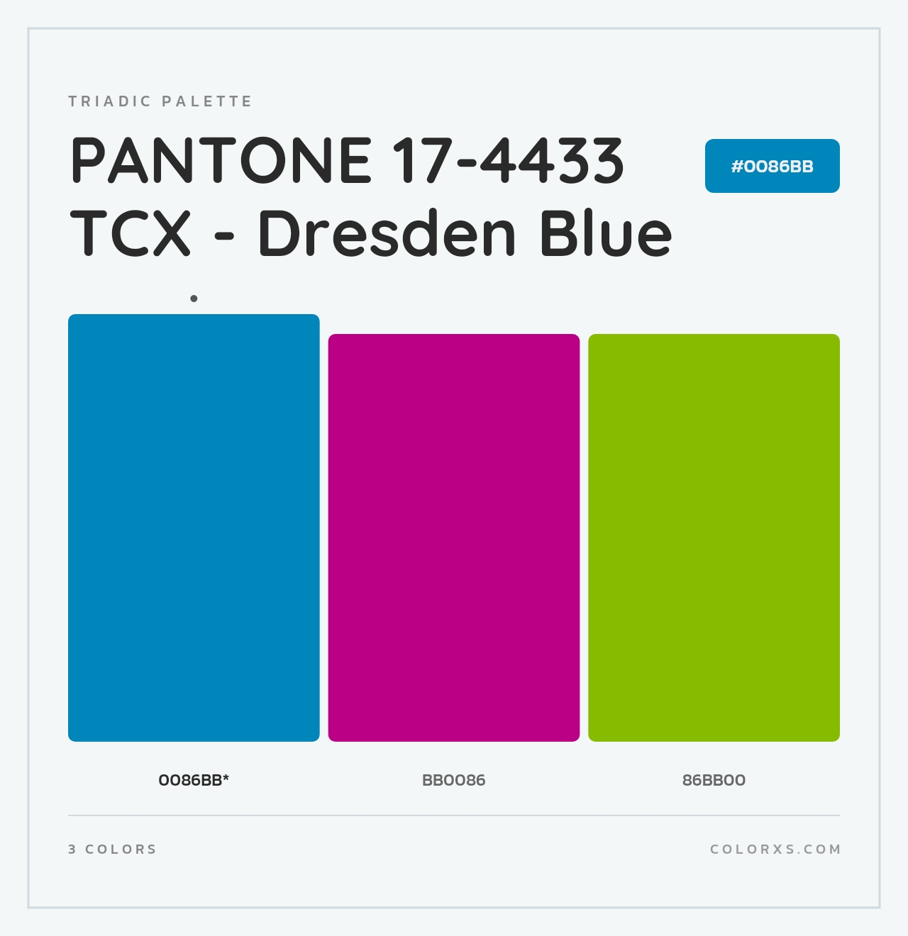 PANTONE 17-4433 TCX - Dresden Blue - Triadic Color Palette