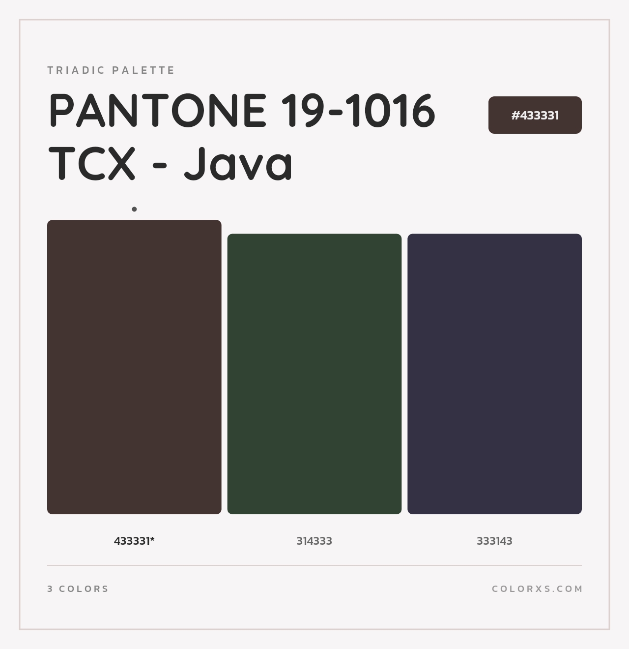 PANTONE 19-1016 TCX - Java - Triadic Color Palette