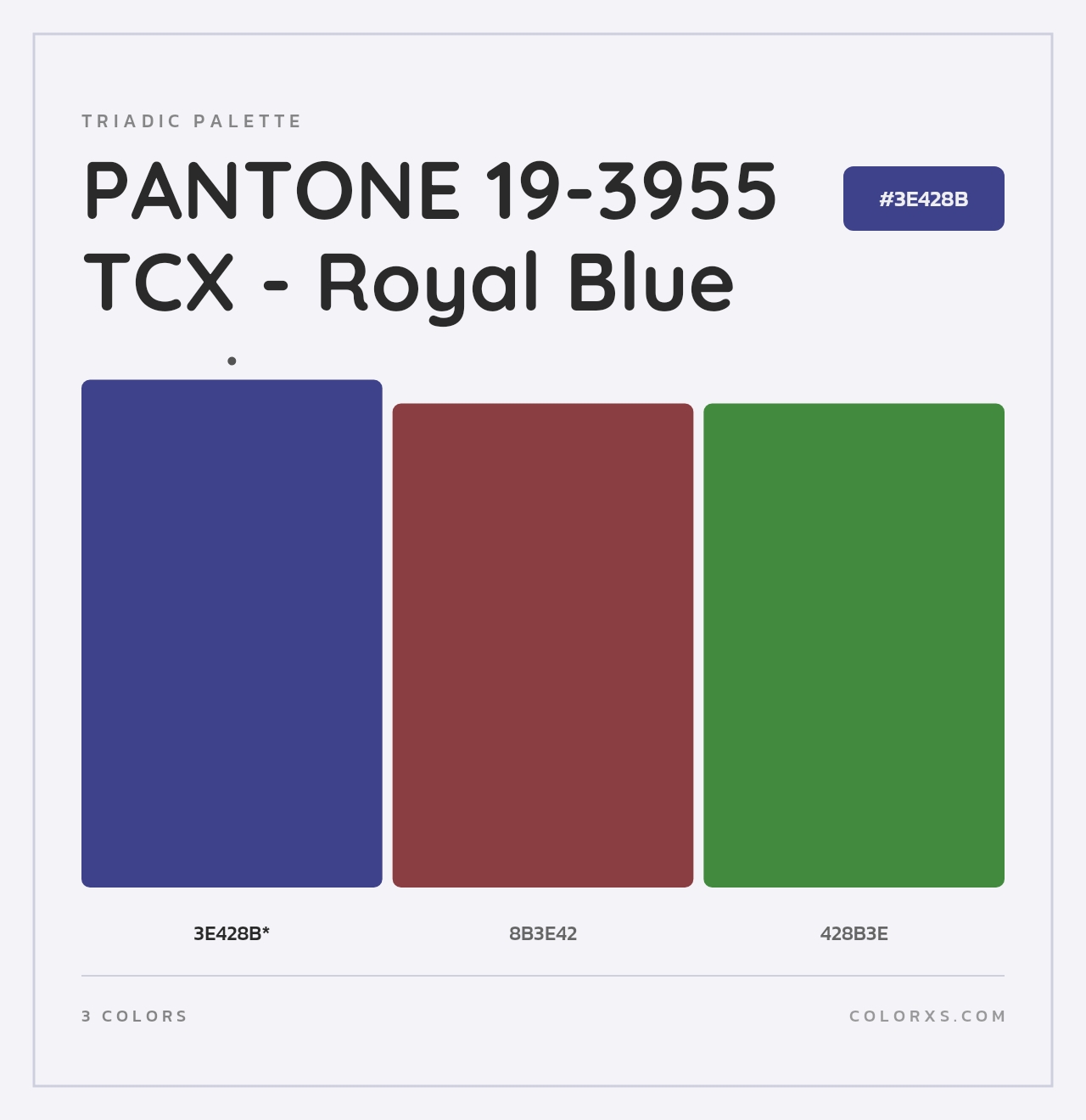 PANTONE 19-3955 TCX - Royal Blue - Triadic Color Palette