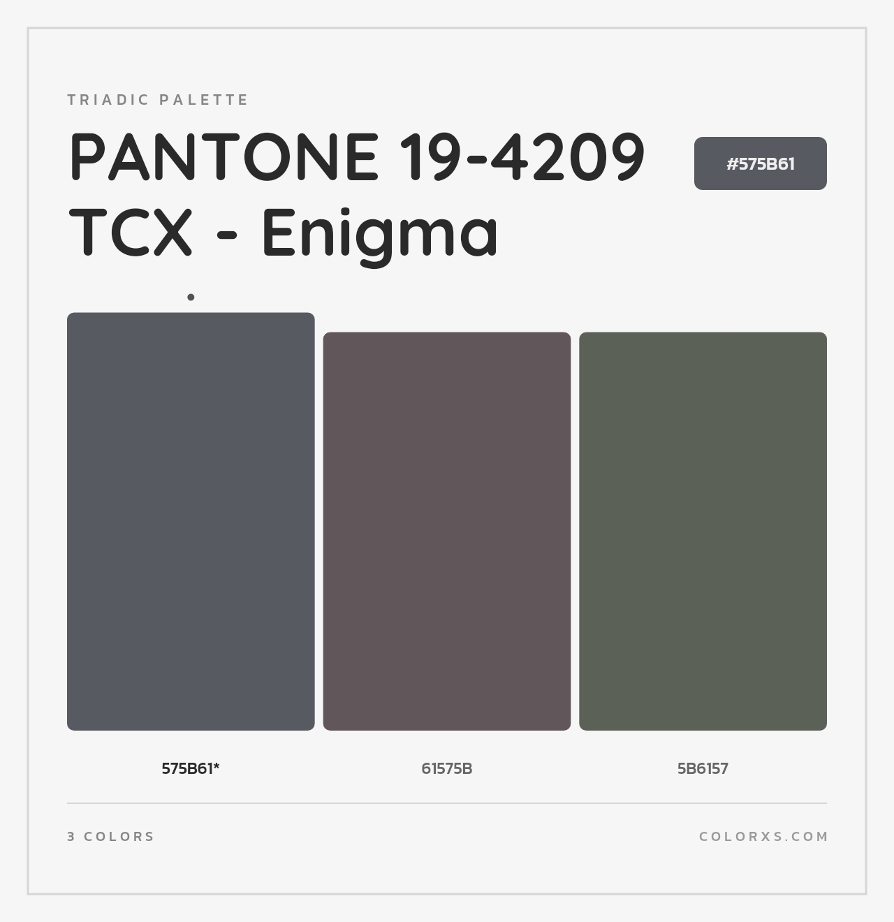 PANTONE 19-4209 TCX - Enigma - Triadic Color Palette
