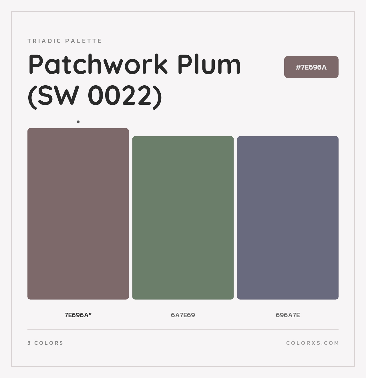 Patchwork Plum (SW 0022) - Triadic Color Palette