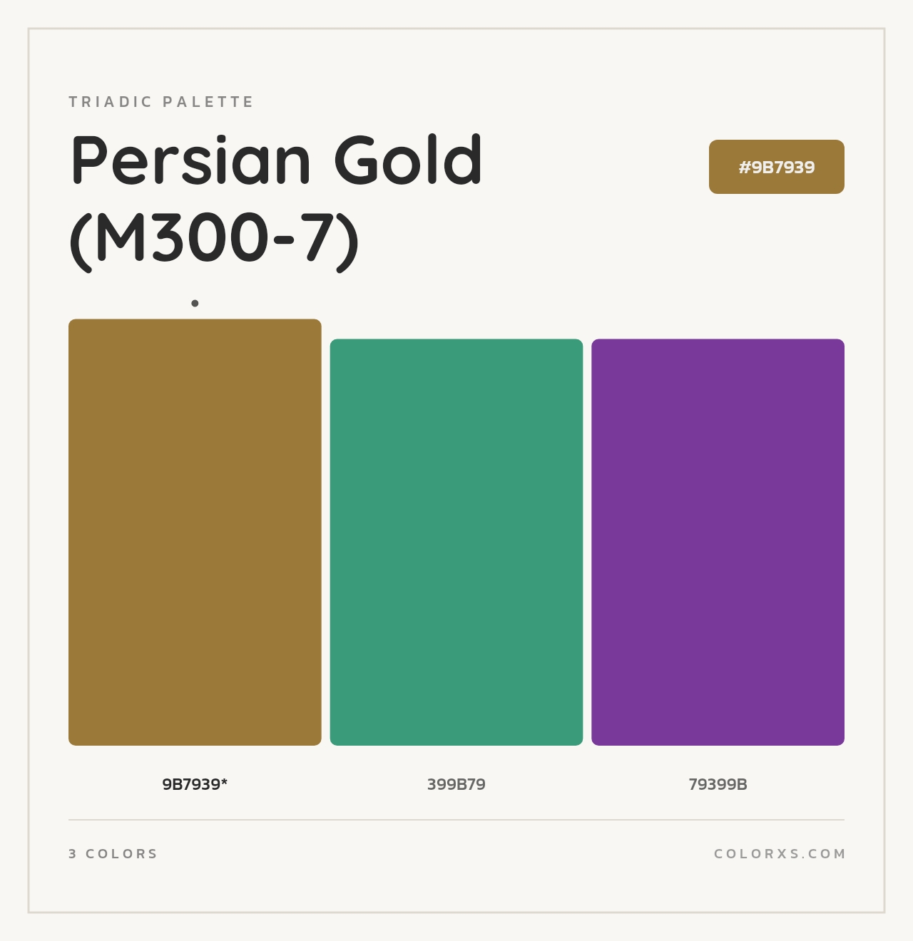 Persian Gold (M300-7) - Triadic Color Palette