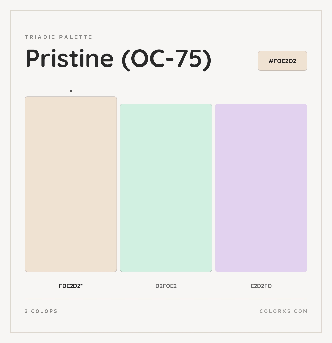 Pristine (OC-75) - Triadic Color Palette