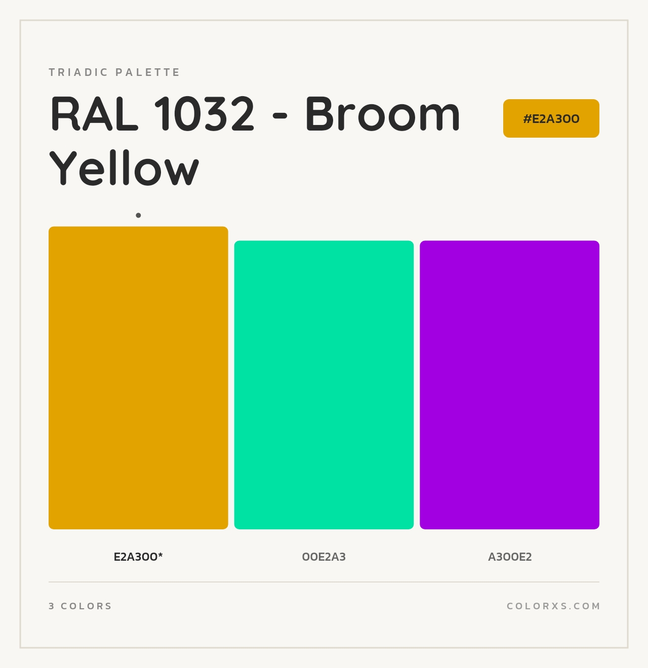 RAL 1032 - Broom Yellow - Triadic Color Palette
