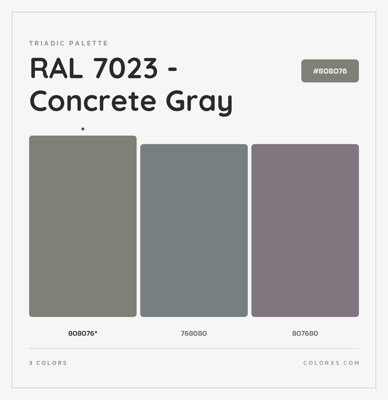 RAL 7023 - Concrete Gray - Triadic Color Palette