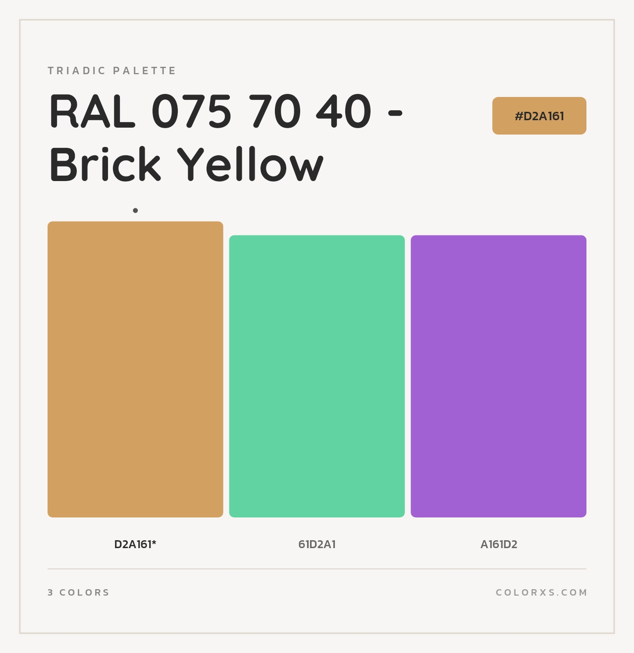 RAL 075 70 40 - Brick Yellow - Triadic Color Palette