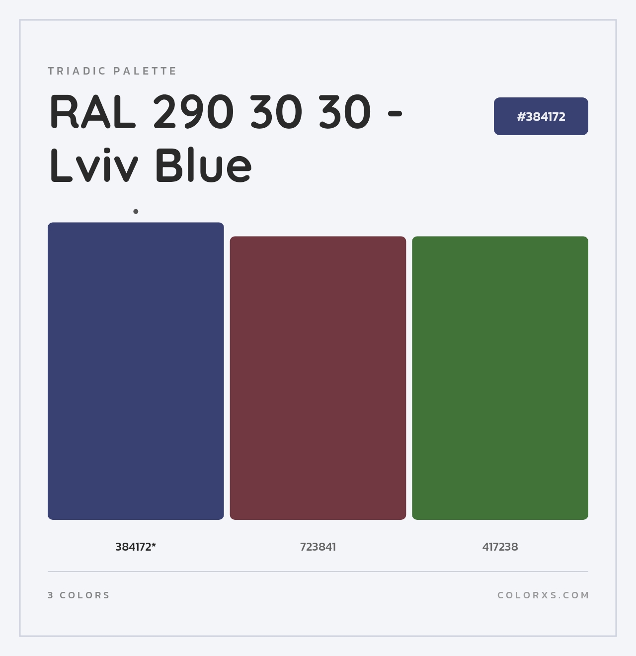 RAL 290 30 30 - Lviv Blue - Triadic Color Palette