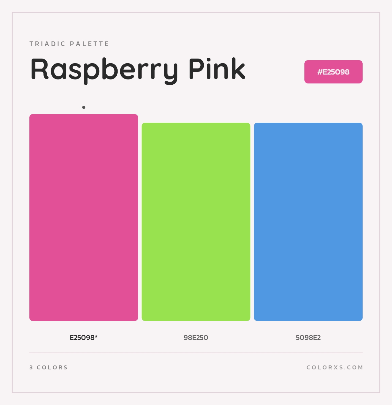 Raspberry Pink - Triadic Color Palette