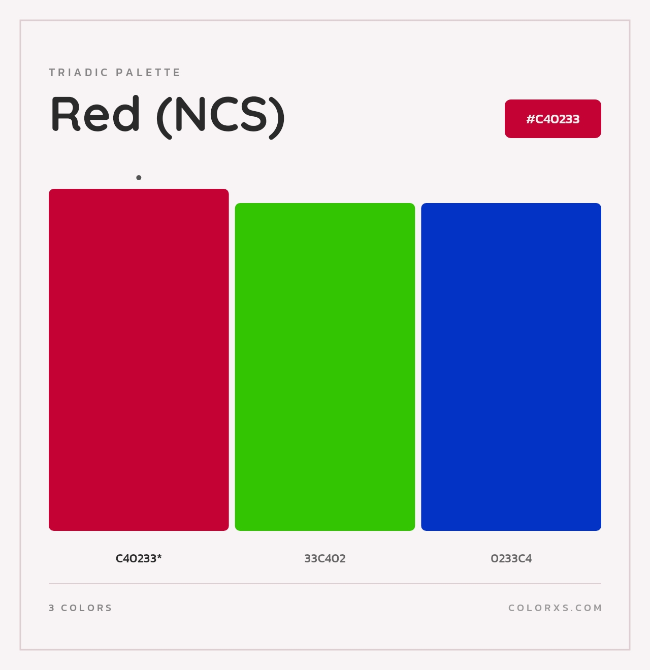 Red (NCS) - Triadic Color Palette