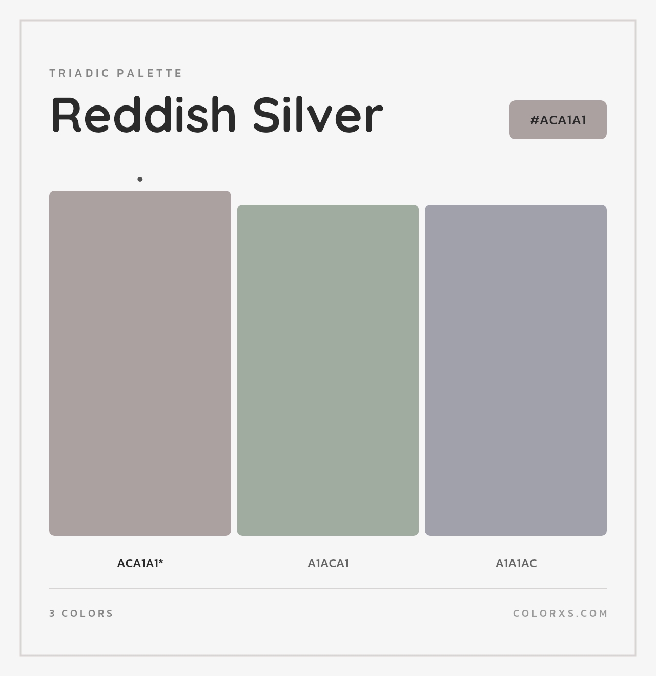 Reddish Silver - Triadic Color Palette