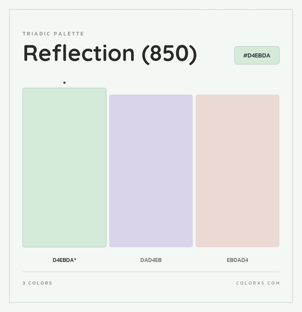 Reflection (850) - Triadic Color Palette