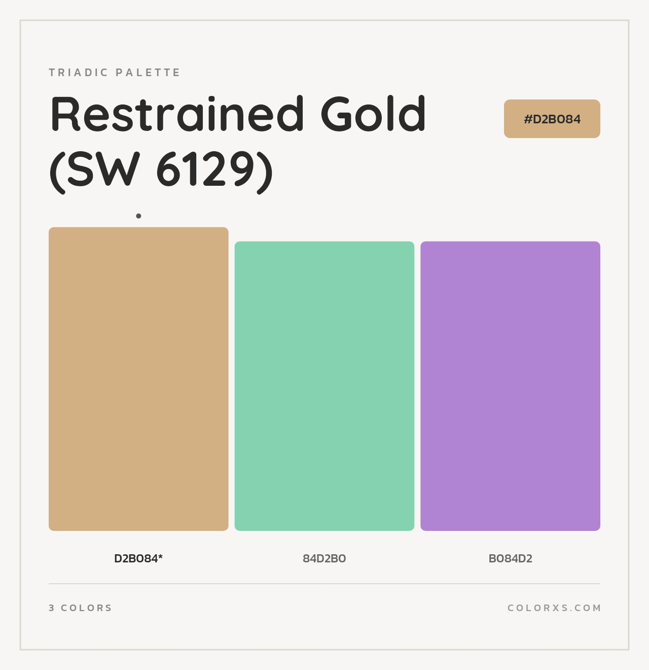 Restrained Gold (SW 6129) - Triadic Color Palette