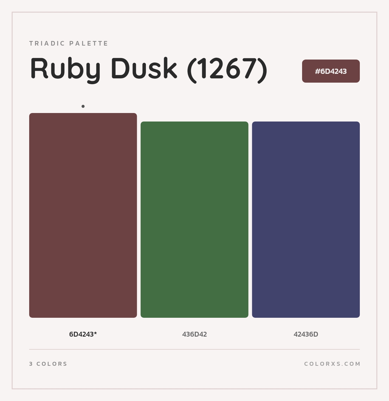 Ruby Dusk (1267) - Triadic Color Palette