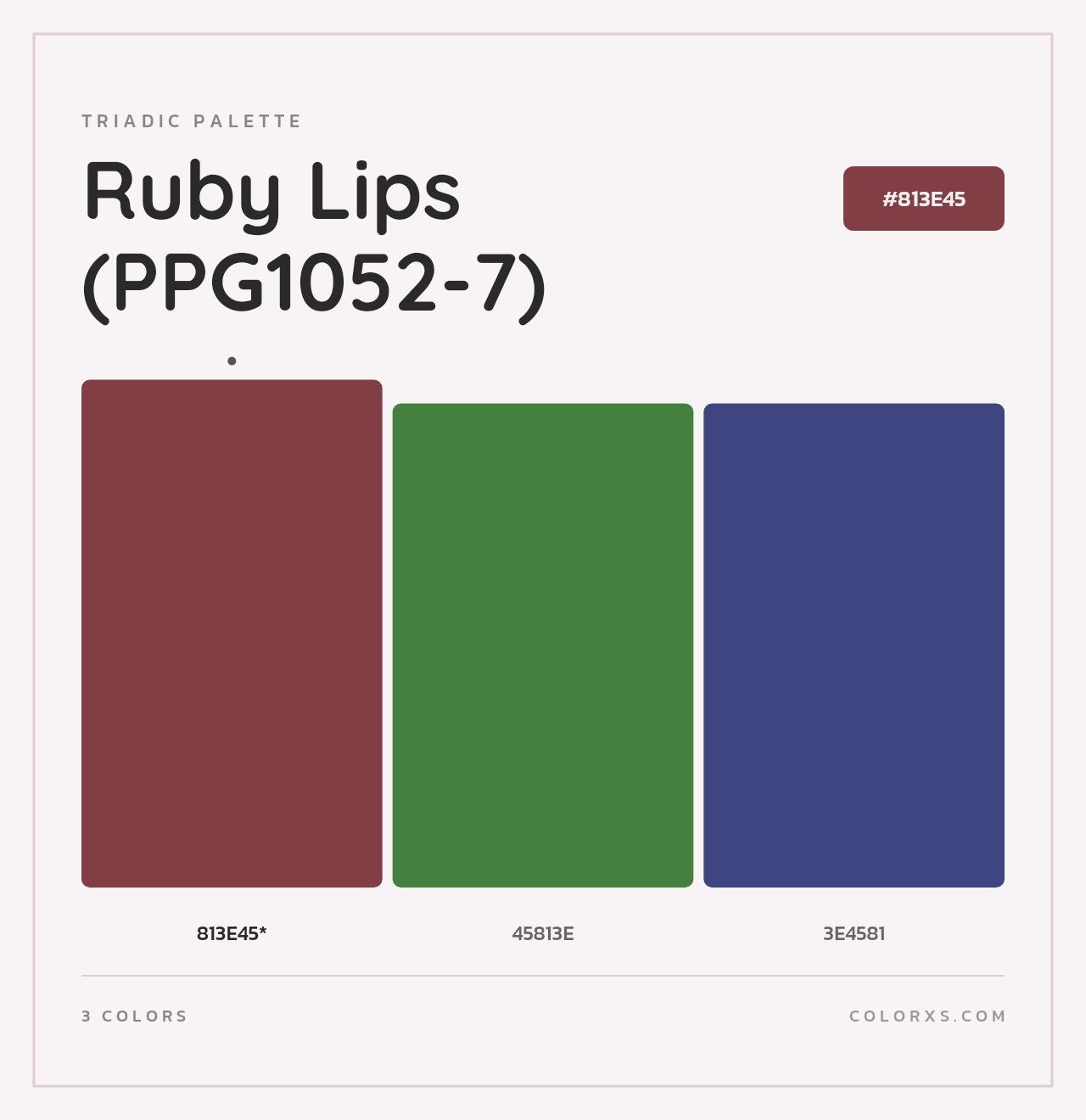 Ruby Lips (PPG1052-7) - Triadic Color Palette