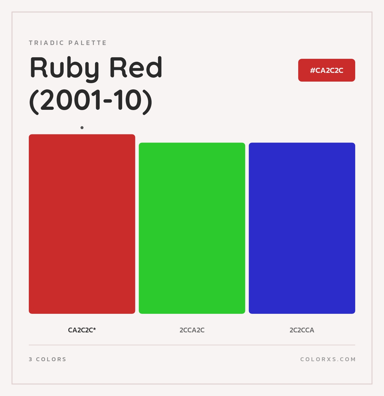 Ruby Red (2001-10) - Triadic Color Palette