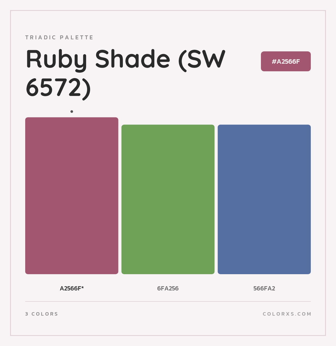 Ruby Shade (SW 6572) - Triadic Color Palette