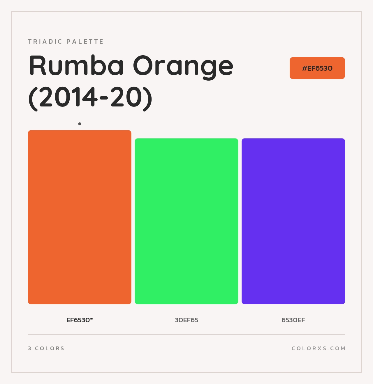 Rumba Orange (2014-20) - Triadic Color Palette