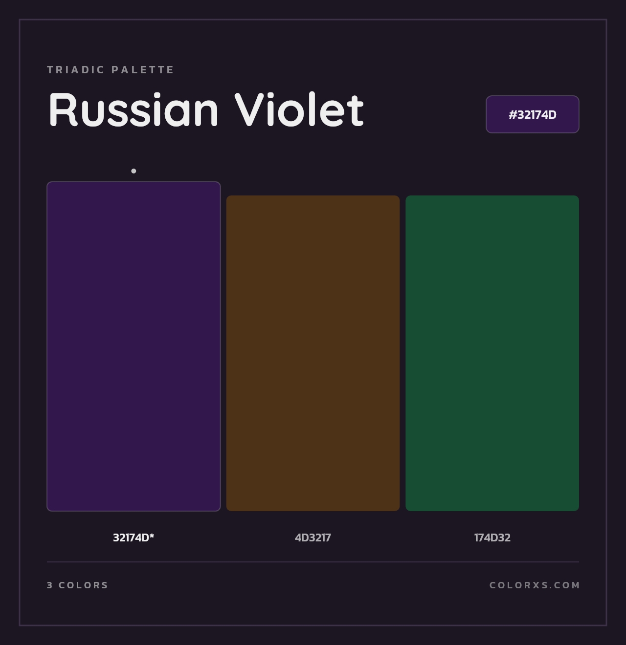 Russian Violet - Triadic Color Palette