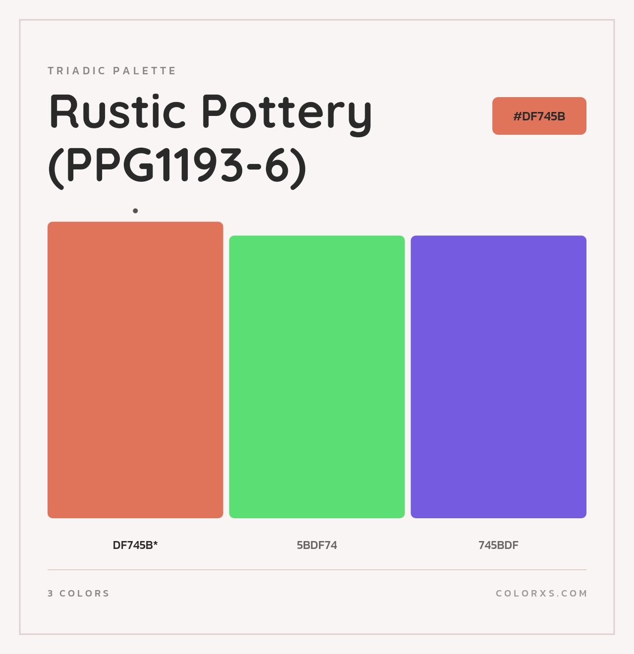 Rustic Pottery (PPG1193-6) - Triadic Color Palette