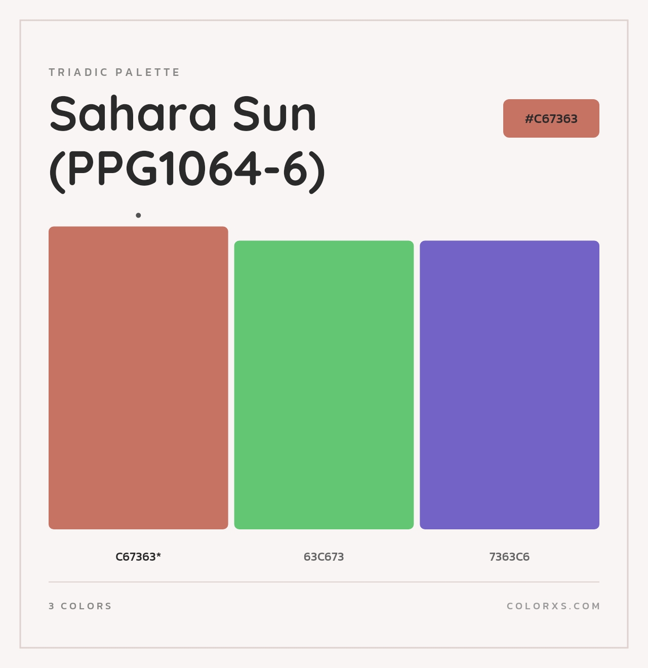 Sahara Sun (PPG1064-6) - Triadic Color Palette