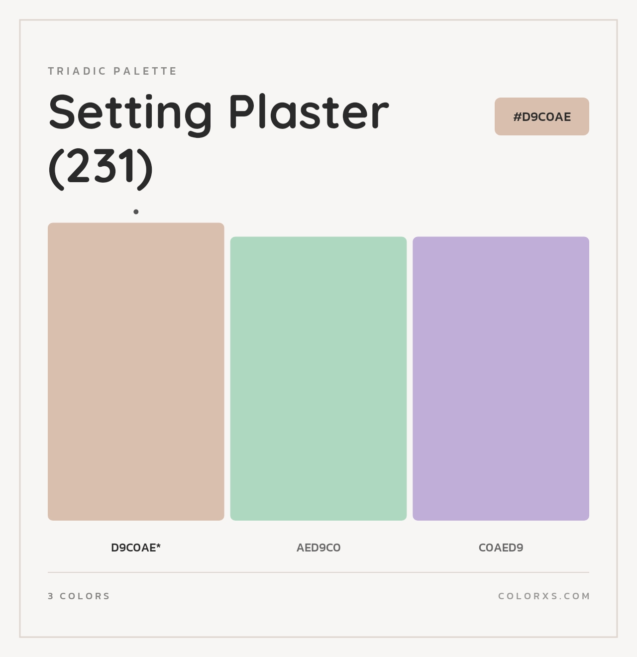 Setting Plaster (231) - Triadic Color Palette