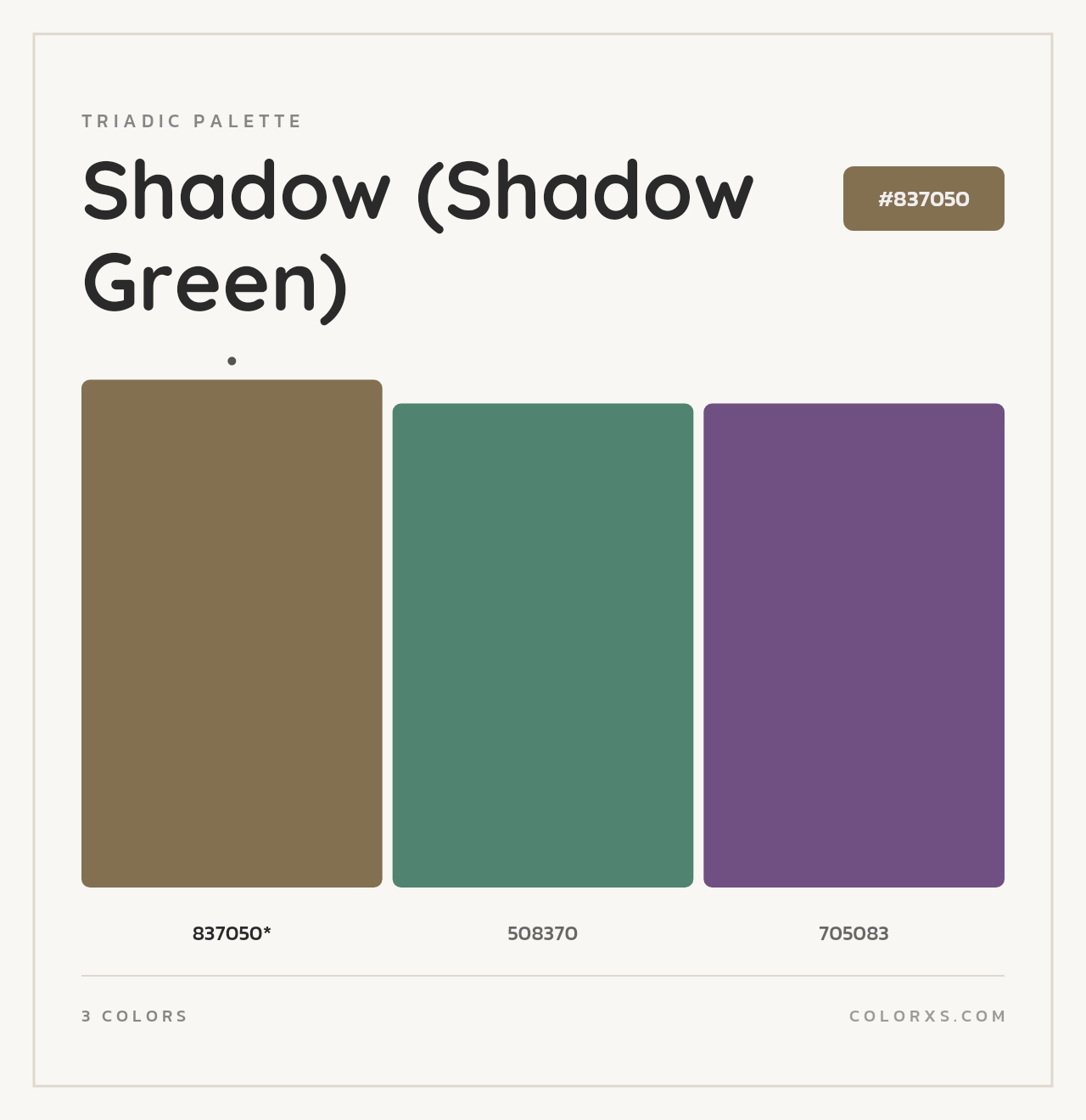 Shadow (Shadow Green) - Triadic Color Palette
