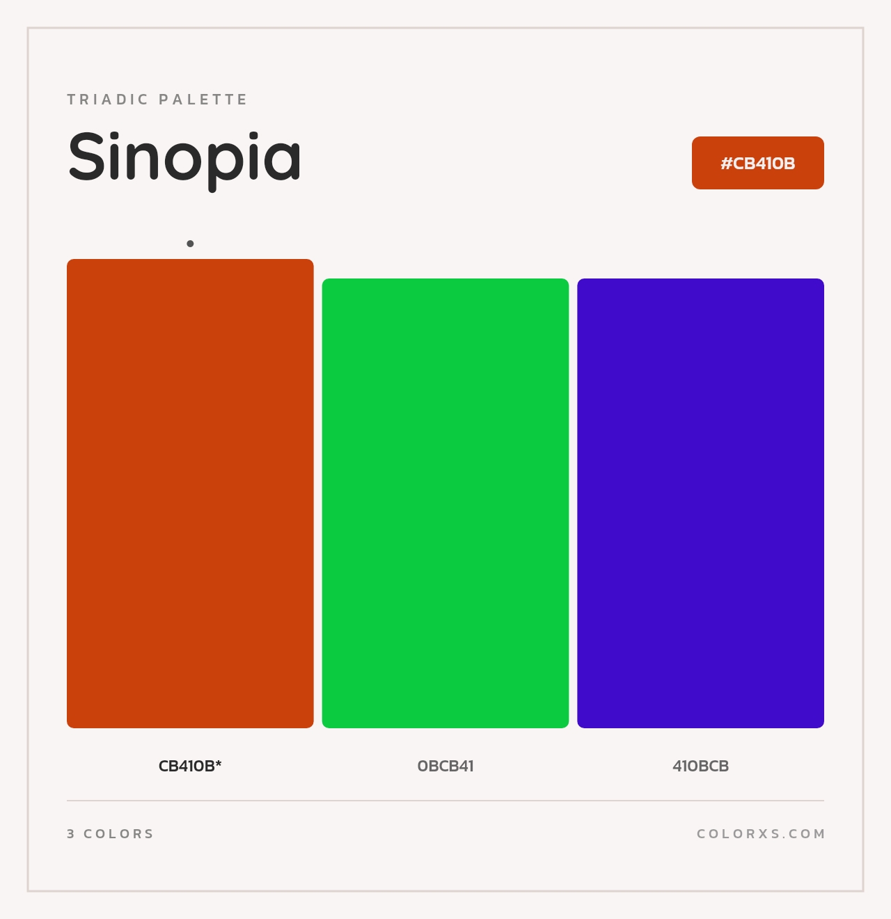 Sinopia - Triadic Color Palette