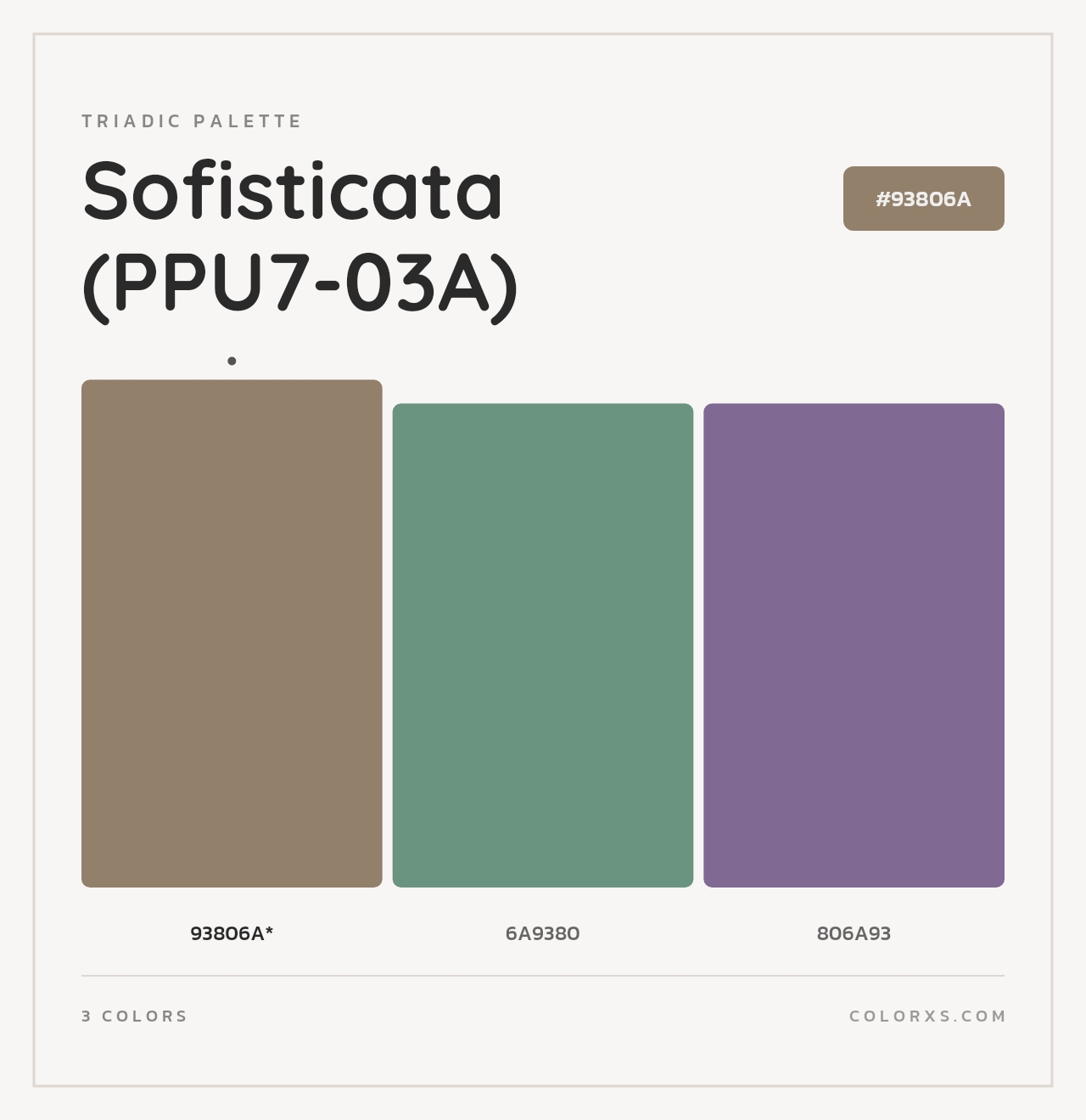 Sofisticata (PPU7-03A) - Triadic Color Palette