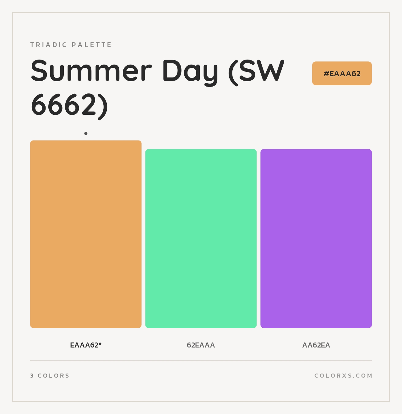Summer Day (SW 6662) - Triadic Color Palette