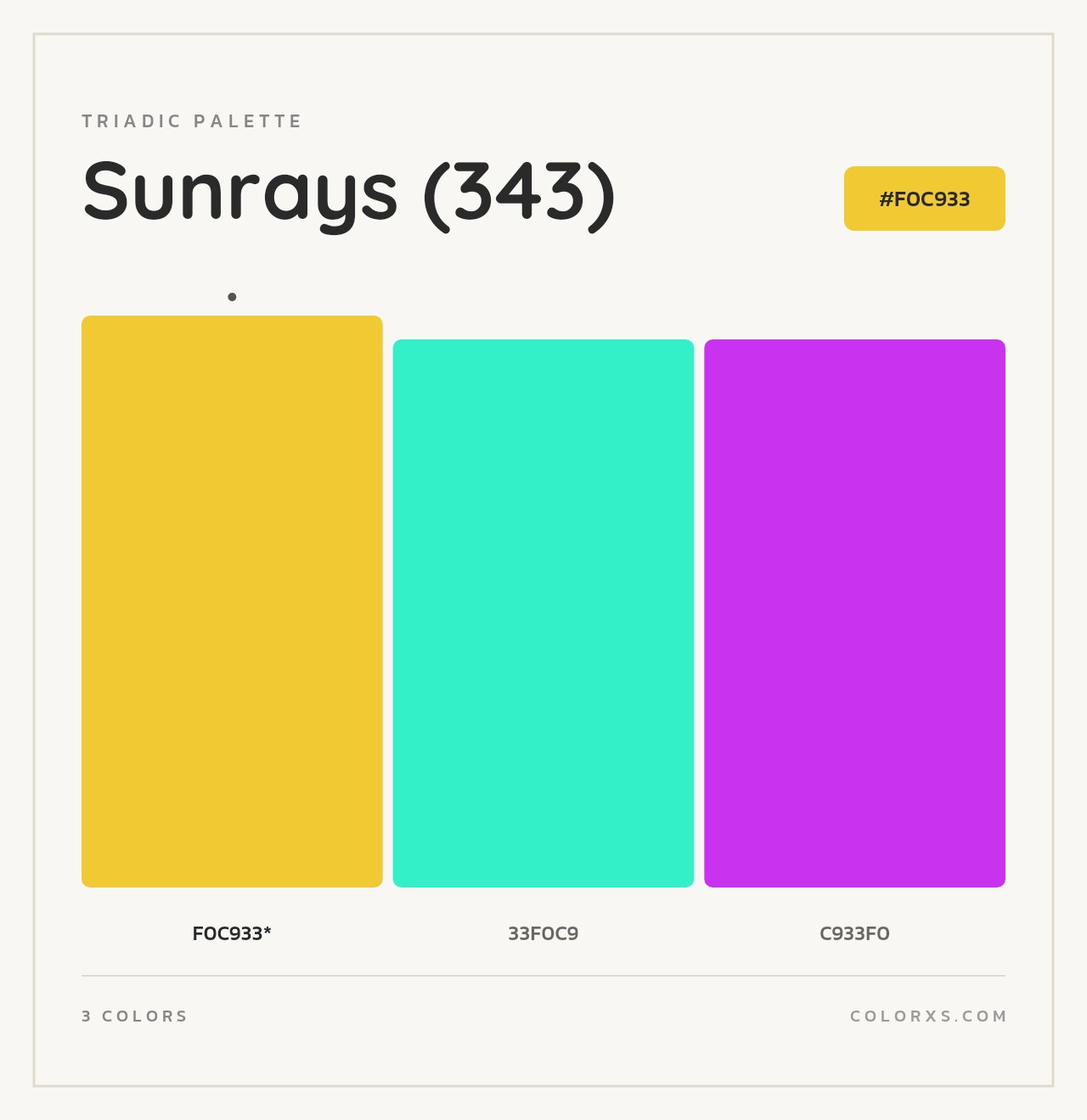 Sunrays (343) - Triadic Color Palette