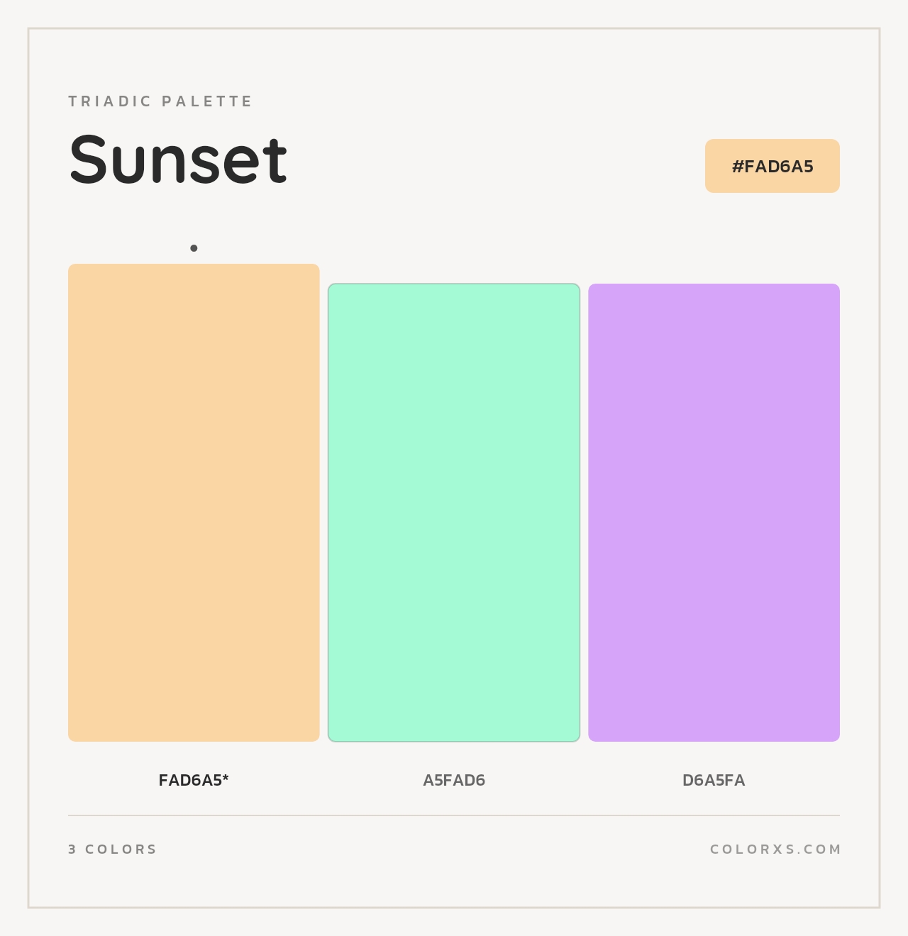 Sunset - Triadic Color Palette
