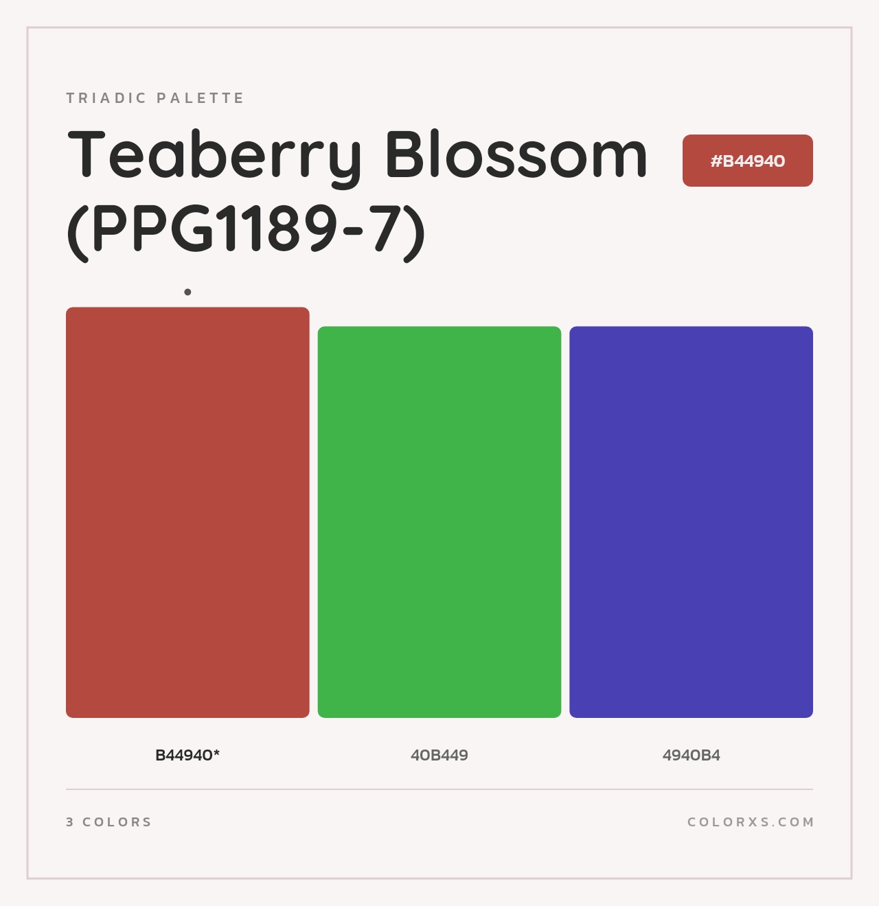 Teaberry Blossom (PPG1189-7) - Triadic Color Palette