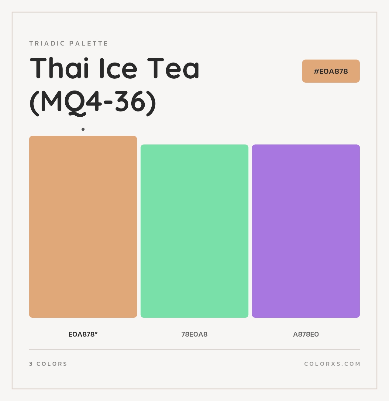 Thai Ice Tea (MQ4-36) - Triadic Color Palette