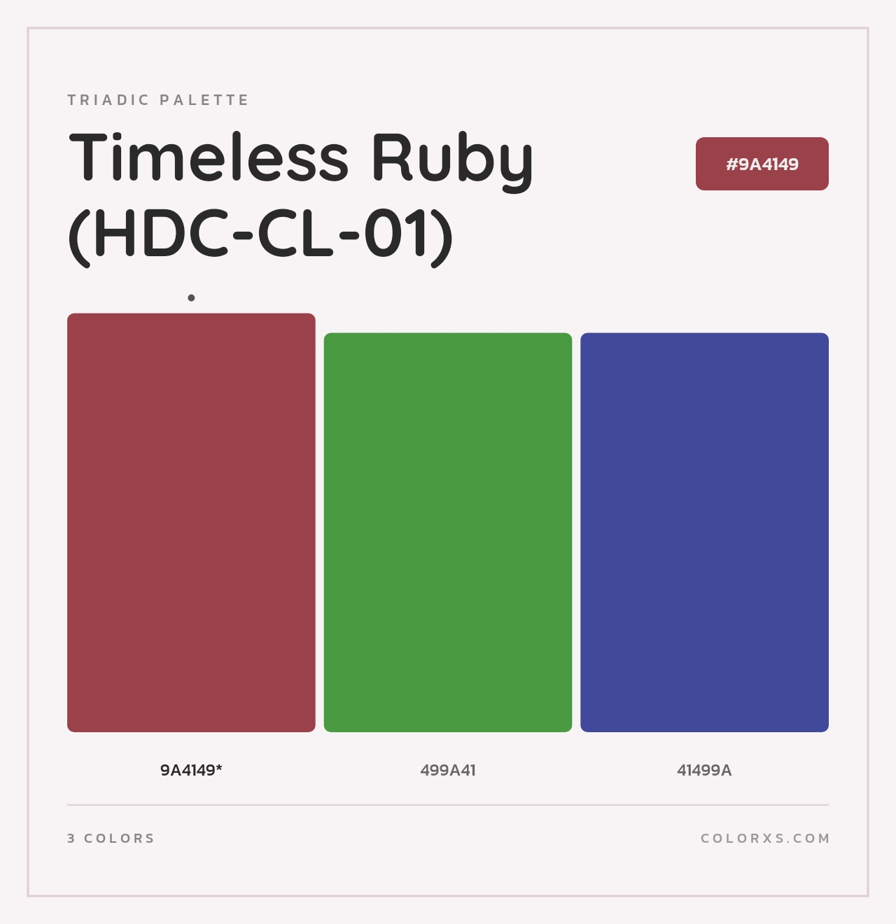 Timeless Ruby (HDC-CL-01) - Triadic Color Palette