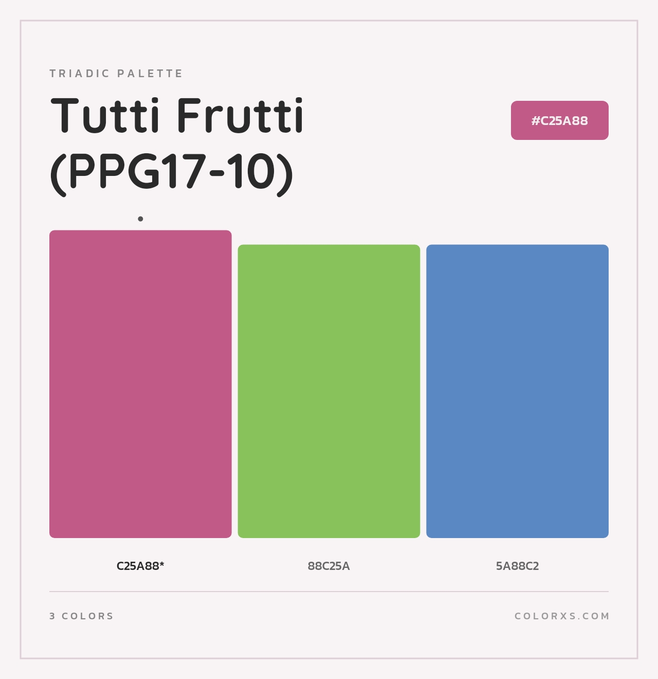 Tutti Frutti (PPG17-10) - Triadic Color Palette