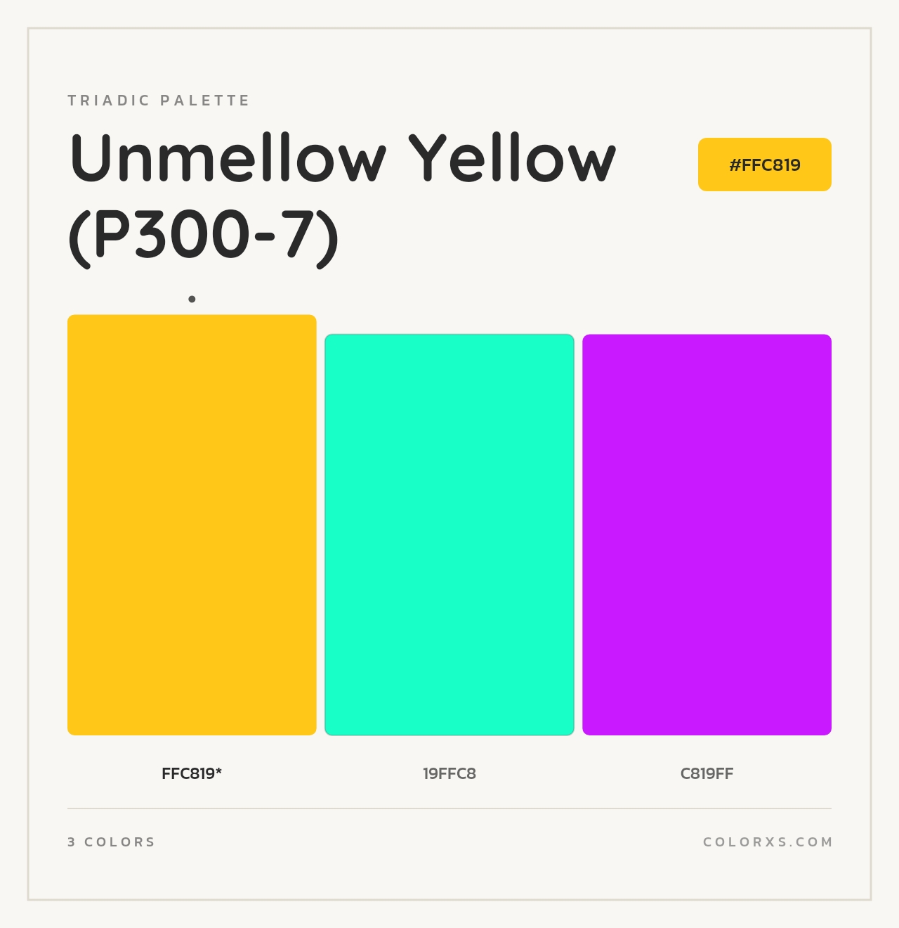 Unmellow Yellow (P300-7) - Triadic Color Palette