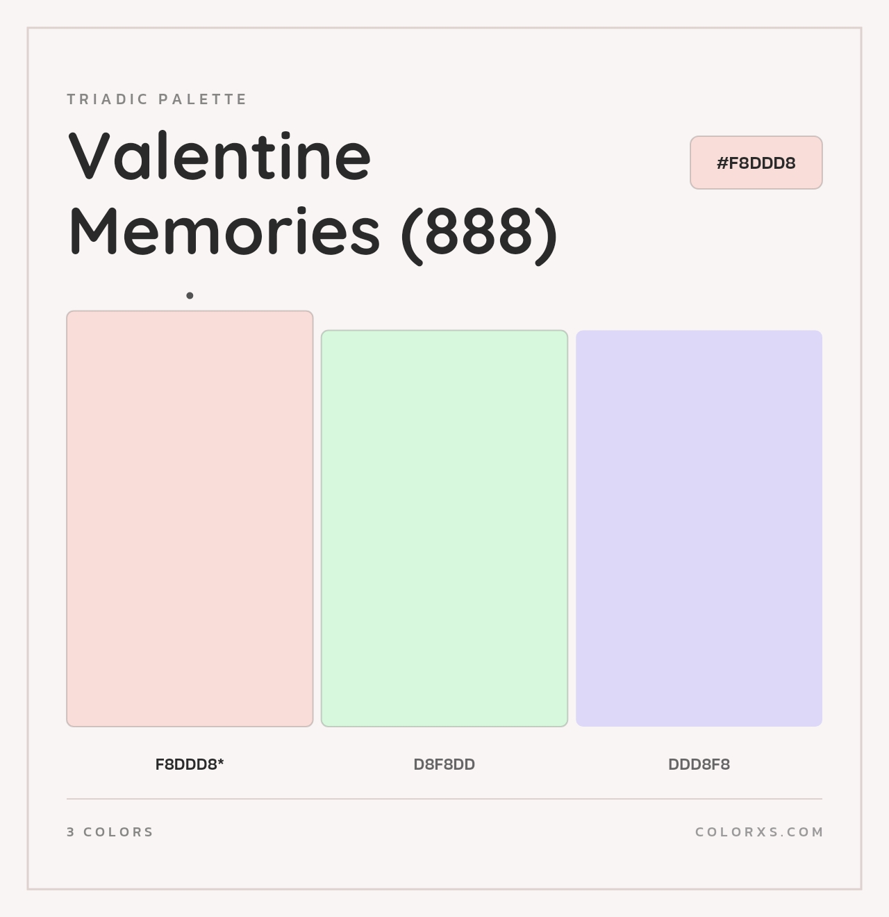 Valentine Memories (888) - Triadic Color Palette