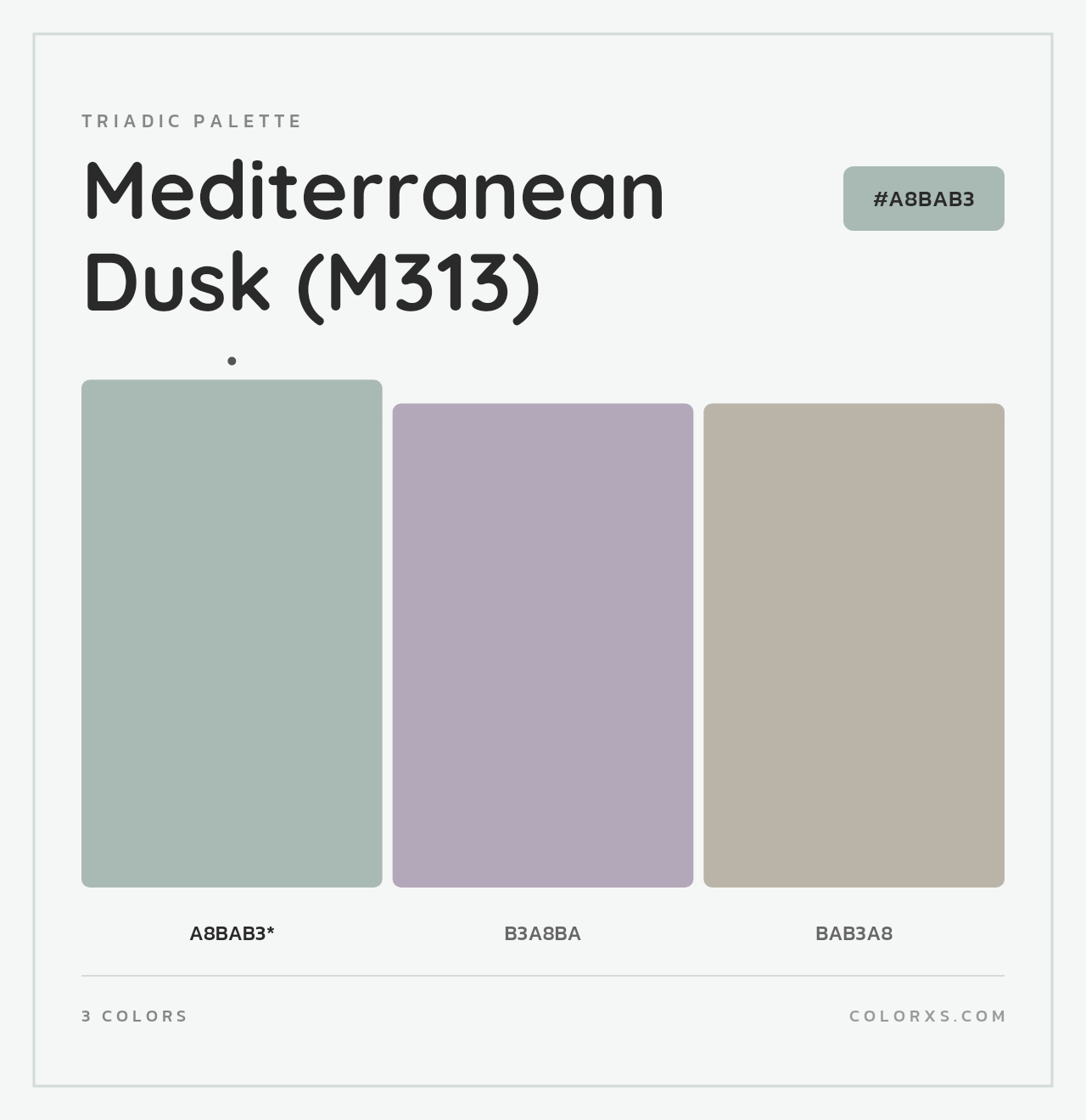 Mediterranean Dusk (M313) - Triadic Color Palette